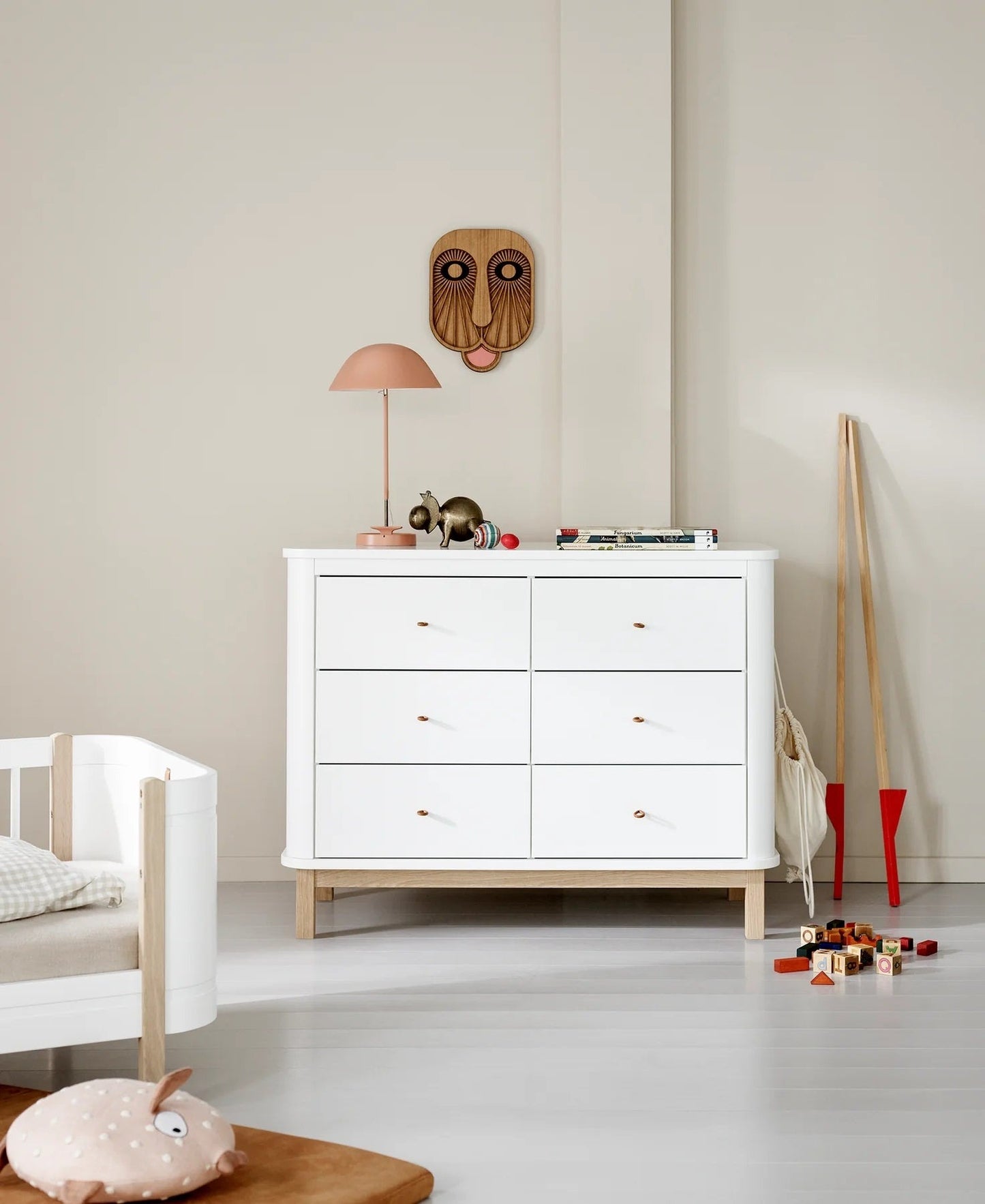 Oliver Furniture Wood Dresser - 6 Drawers - White/Oak