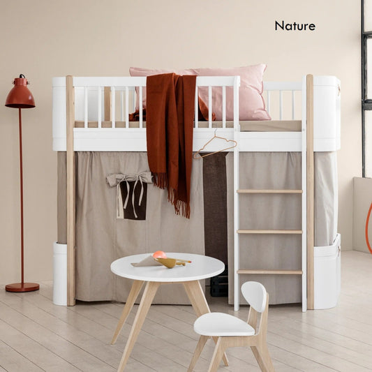 Oliver Furniture Wood Mini+ Low Loft Bed - White/Oak