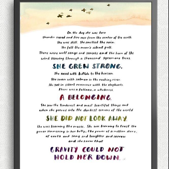 On The Day She Was Born Print by Little Truths Studio (FREE DELIVERY)