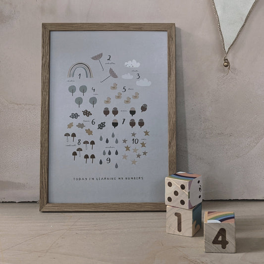 'Today I'm Learning My Numbers' Art Print by Paper & Bean