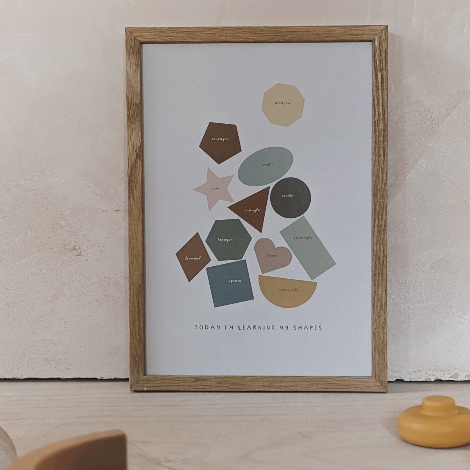 'Today I'm Learning My Shapes' Art Print by Paper & Bean
