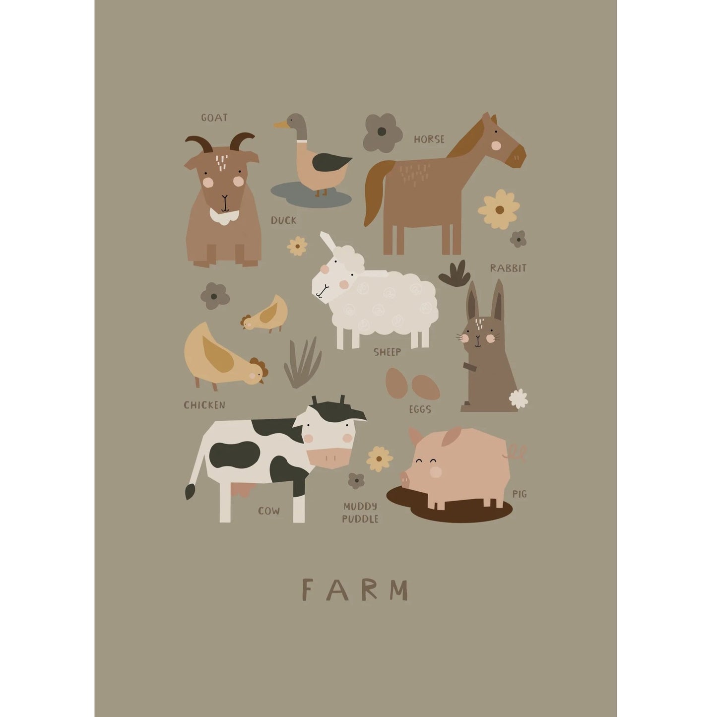 Farm Animals Art Print by Paper & Bean
