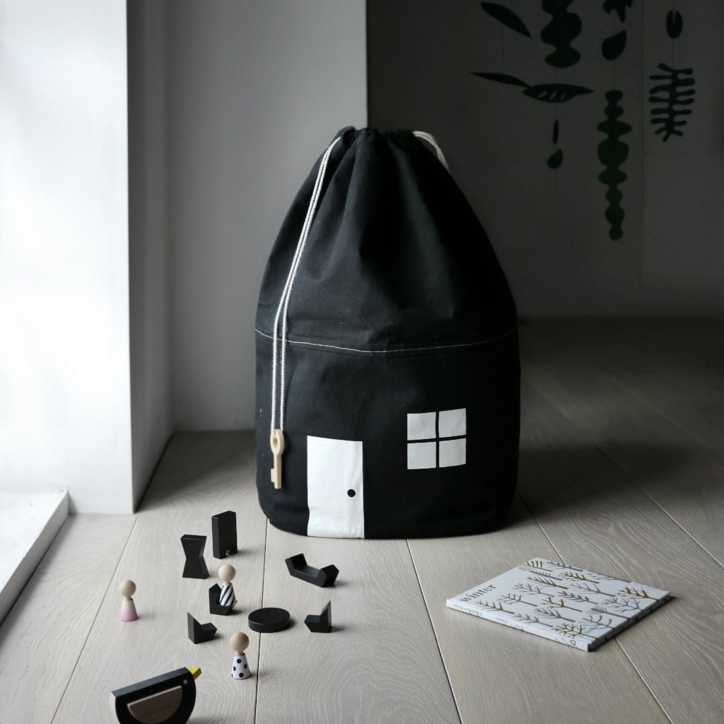 Organic Monochrome Large Storage Bag by Rock & Pebble | Soren's House