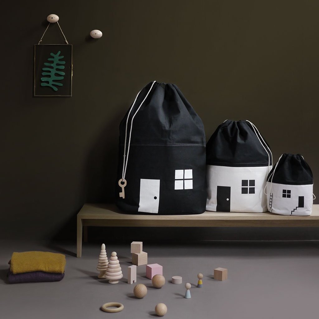 Organic Monochrome Medium Storage Bag by Rock & Pebble | Soren's House