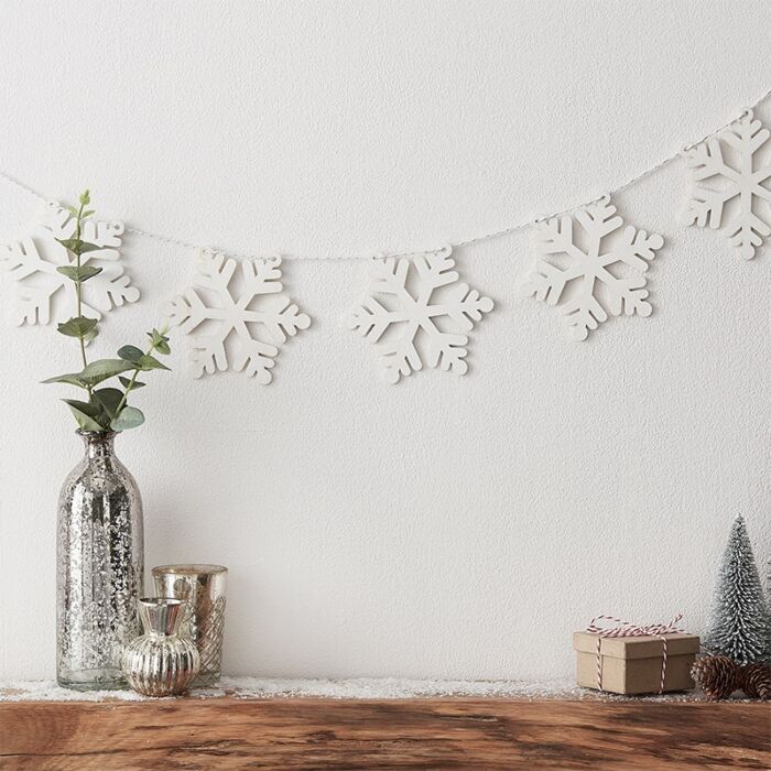 Wooden Snowflake Bunting By Ginger Ray