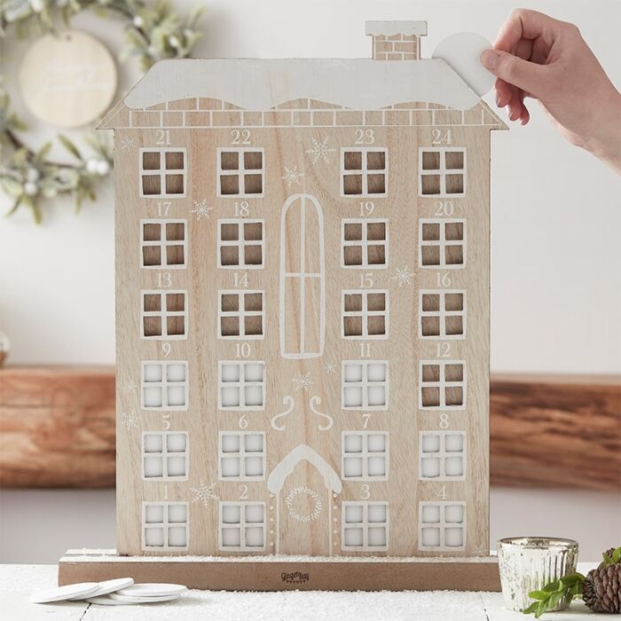 Wooden Advent Calendar House