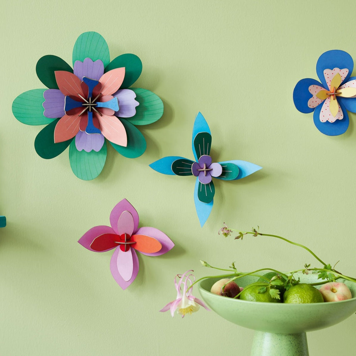 Studio Roof 3D Model Wall Decor - Flowers - Pistache Sorbet