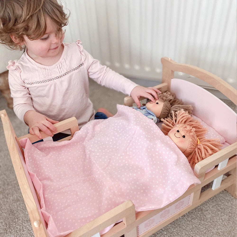 Tidlo Wooden 2-in-1 Dolls Cradle