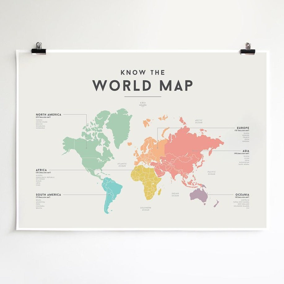 We Are Squared Educational Poster - World Map