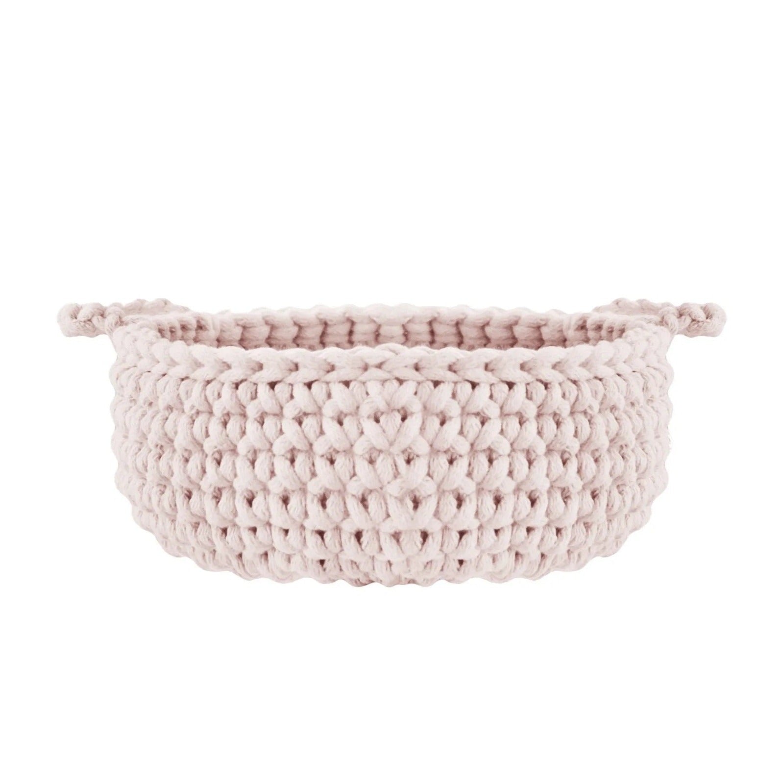 Zuri House Crochet Flat Basket - Small - Pale Pink