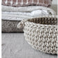 Zuri House Crochet Flat Basket - Small - Oatmeal