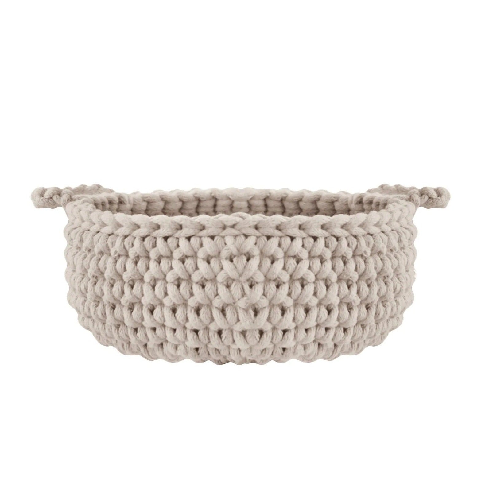 Zuri House Crochet Flat Basket - Small - Beige