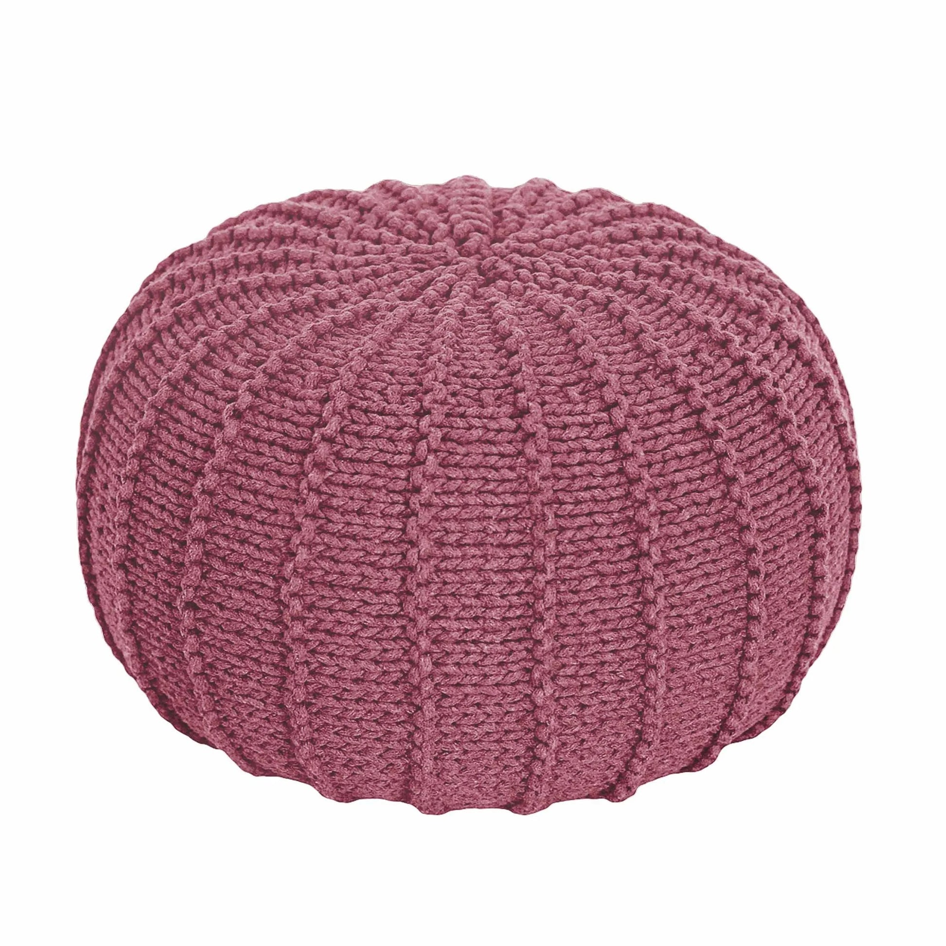Zuri House Knitted Pouffe - Small - Old Rose