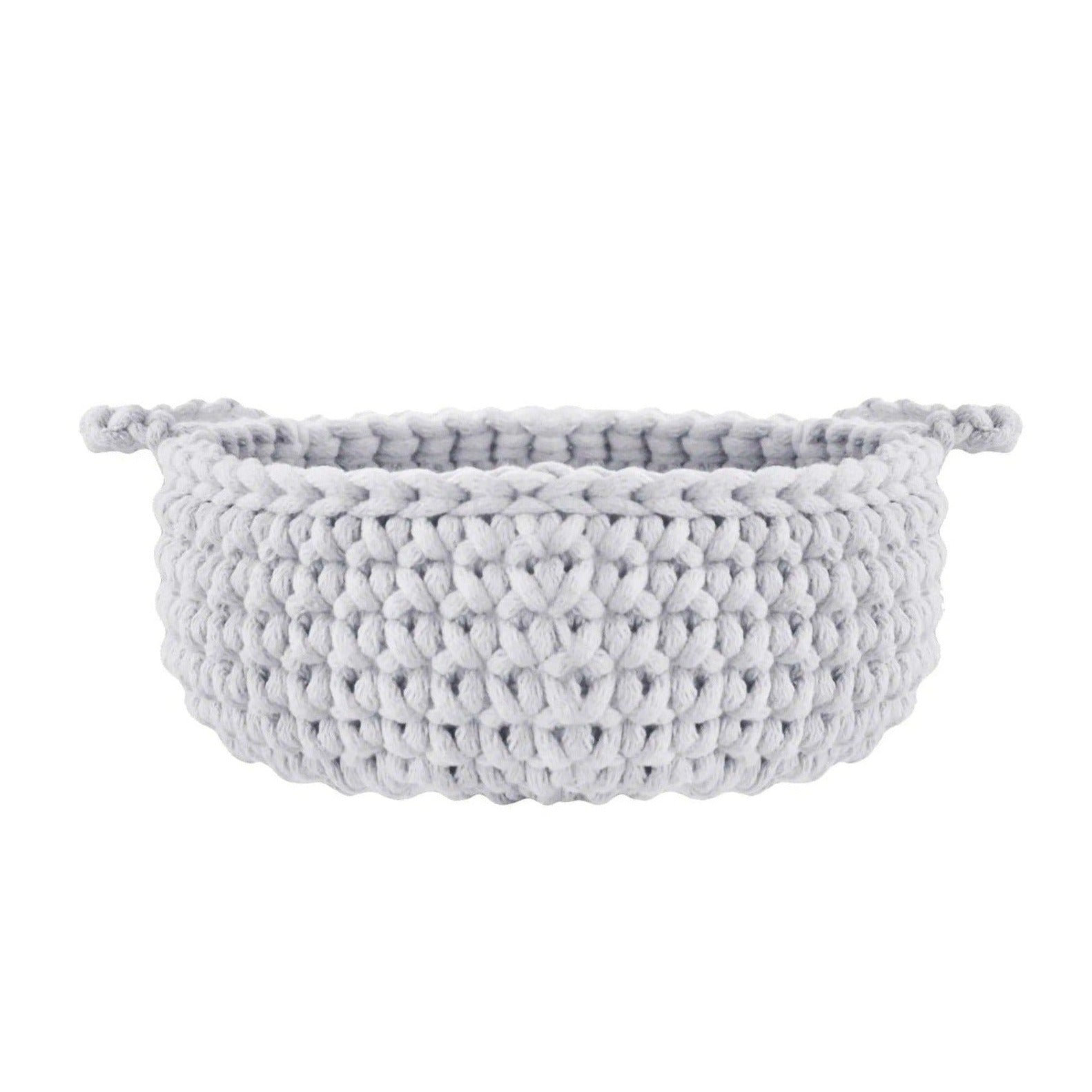Zuri House Crochet Flat Basket - Small - Light Grey