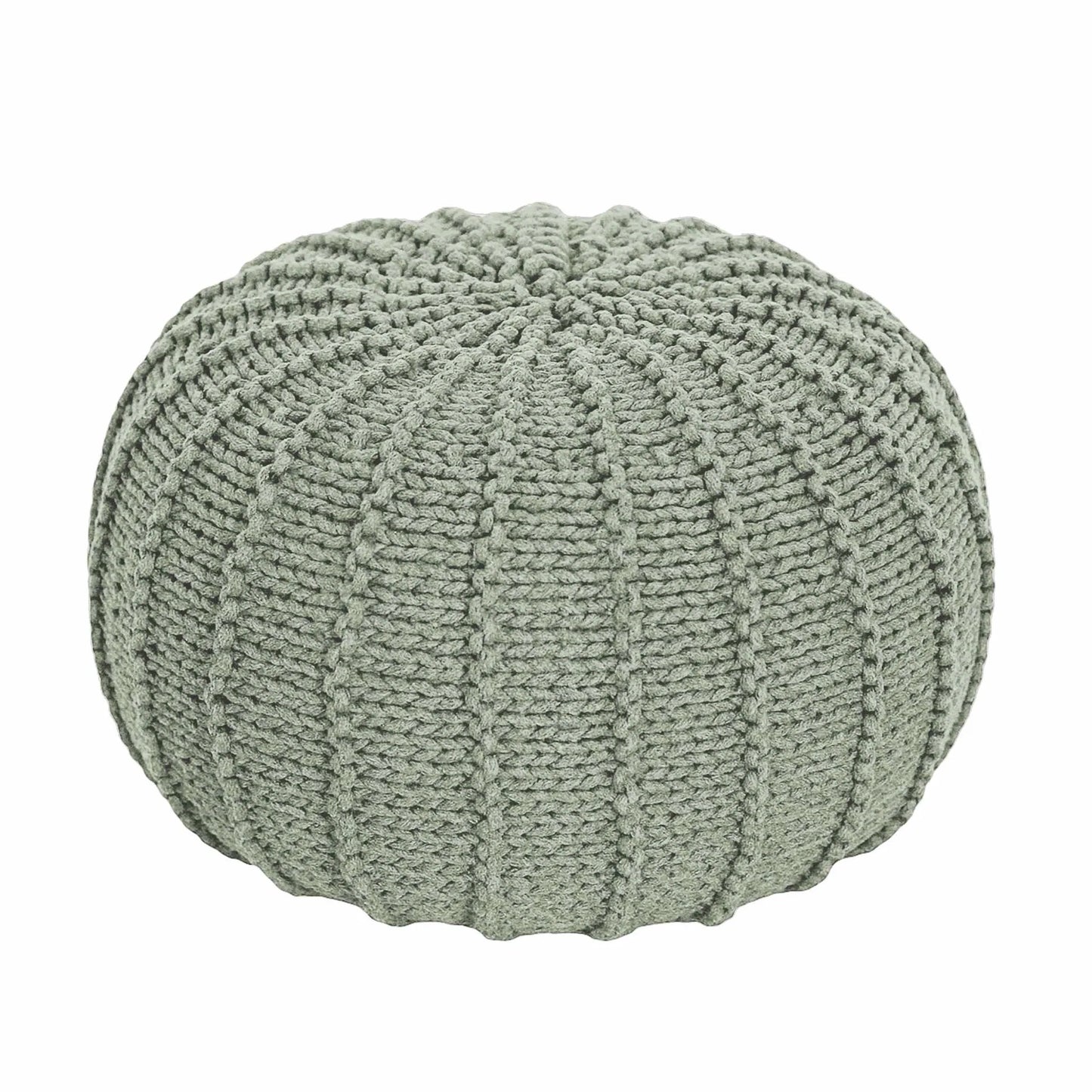 Zuri House Knitted Pouffe - Small - Light Olive