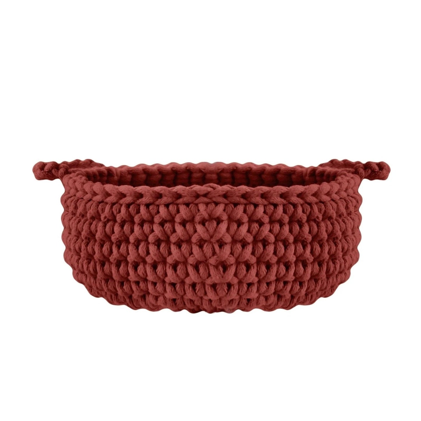 Zuri House Crochet Flat Basket - Small - Terracotta