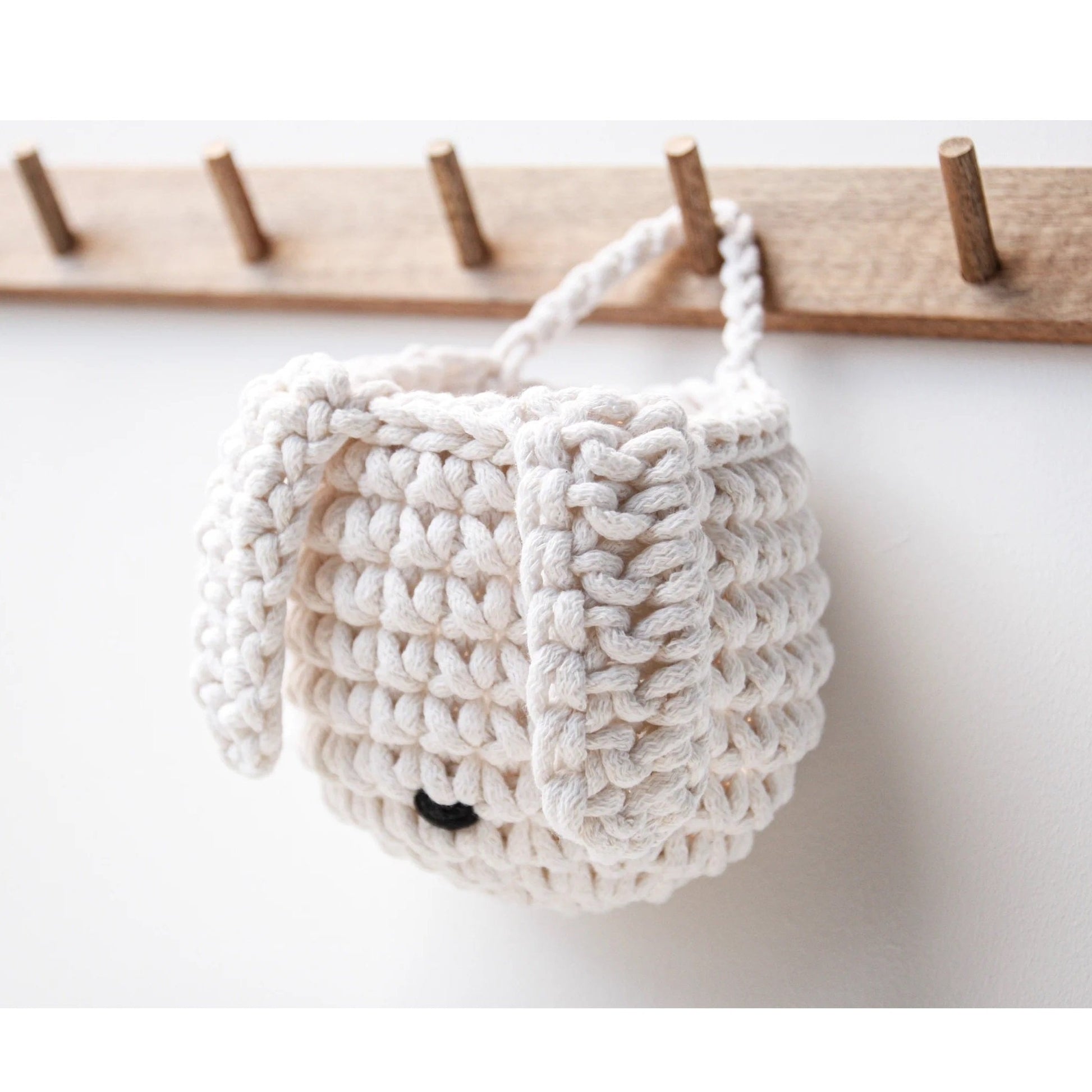 Zuri House Crochet Bunny Basket - Ivory