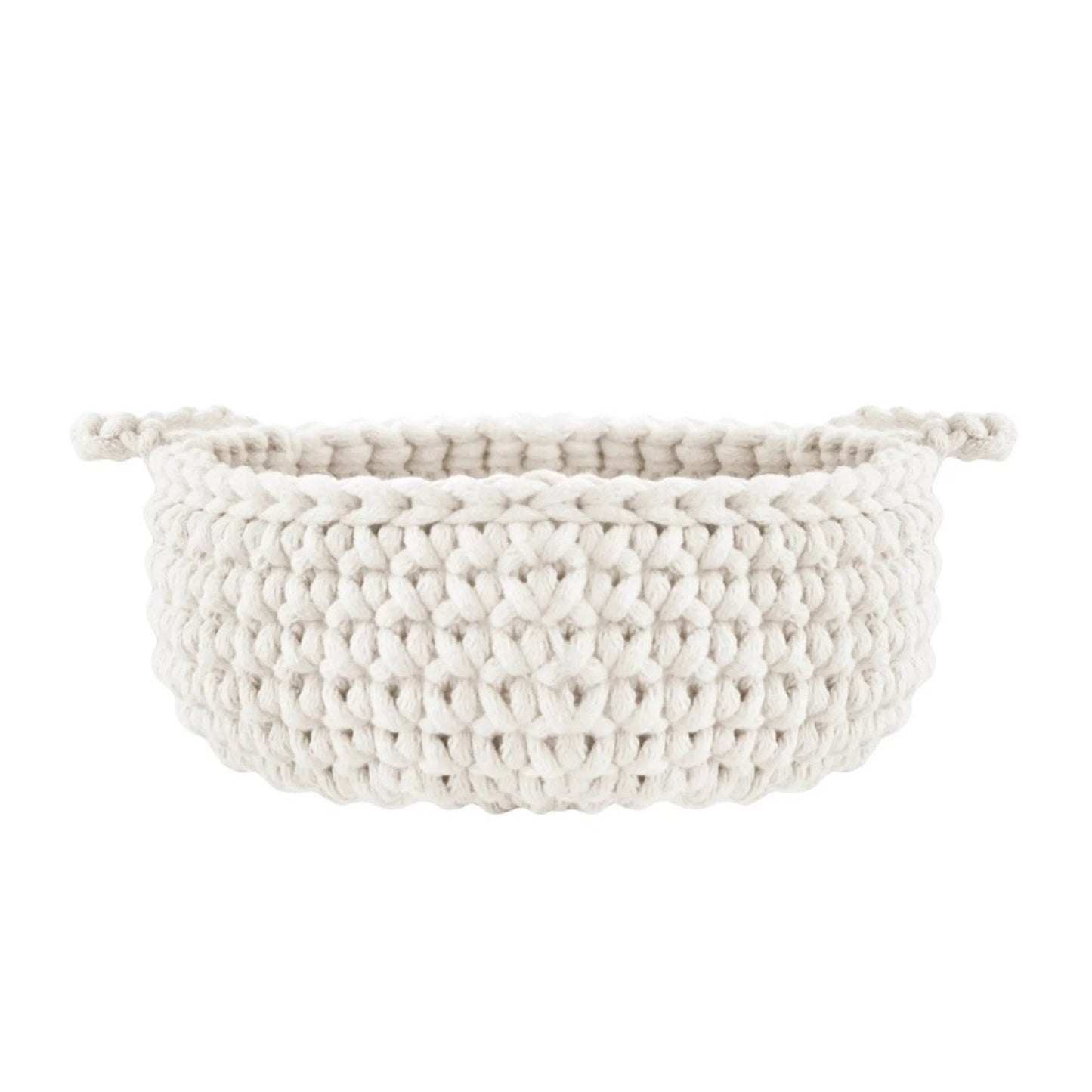 Zuri House Crochet Flat Basket - Small - Ivory
